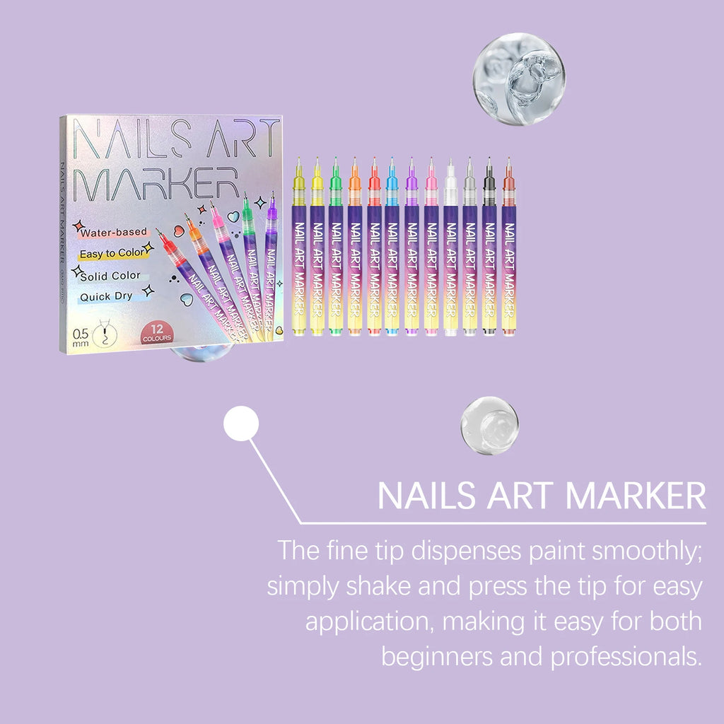 Nymixa 12-Grid Rhinestone & 12-Color DIY Nail Art Kit Nail Art Kit Oasis Select