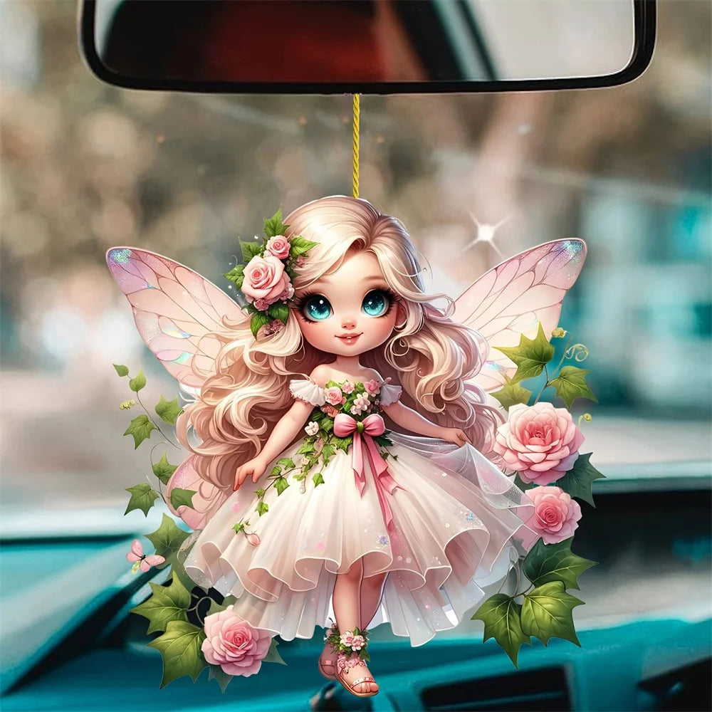 Acrylic Elf & Butterfly Fairy Pendant – Bag, Car & Home Décor