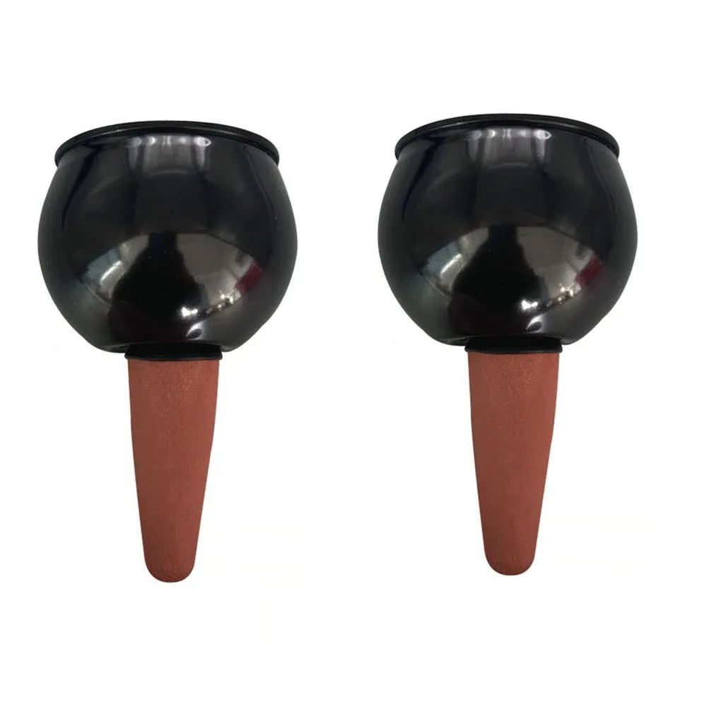 2pcs 500/80ml Automatic Drip Irrigation Ball Tranaparent Vertical Insert Type Flower Pot Seepage Water Globes Labor-saving Oasis Select Black-80ML
