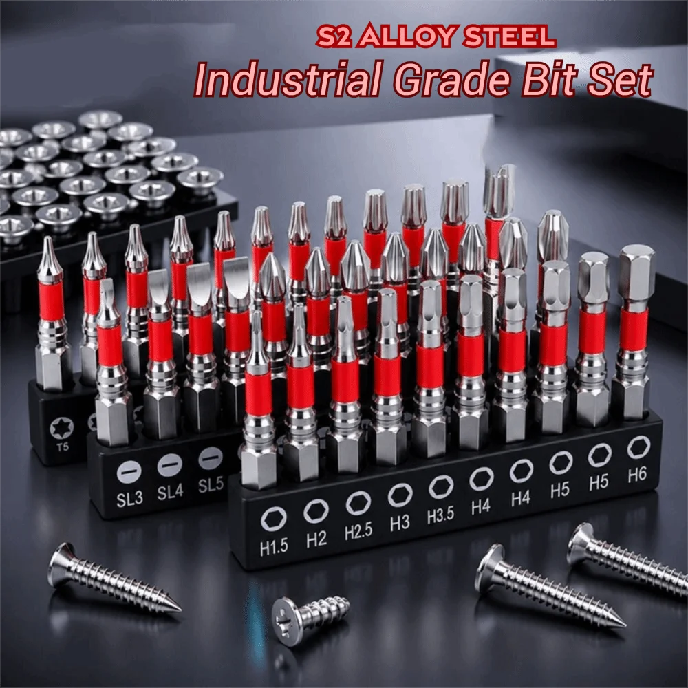 Magnetic Hex Screwdriver Bit Set S2 Steel 1/4" Impact Driver