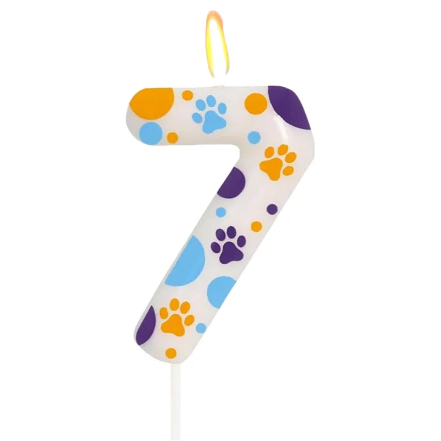 Birthday Candles Blue Dog Paw Themed Print Birthday Party Supplies Paw Cake Topper Decorations Birthday Oasis Select 7