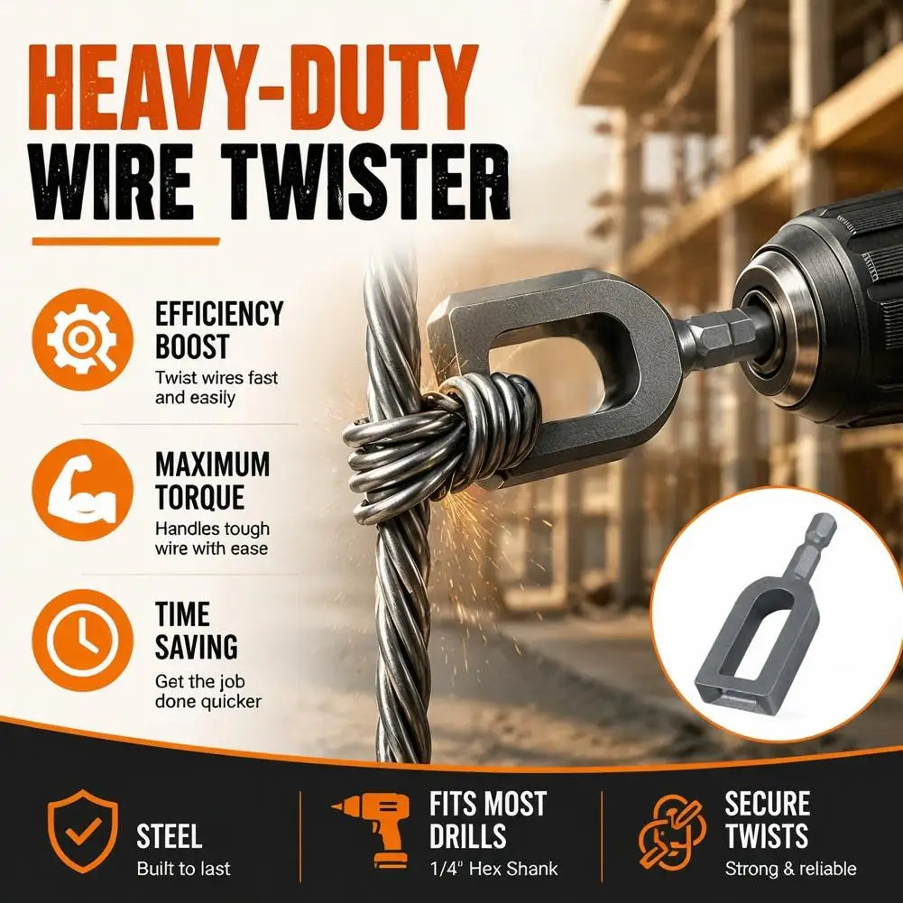 1/4" Hex Wire Twister Drill Attachment – Rebar Tie Wire Tool