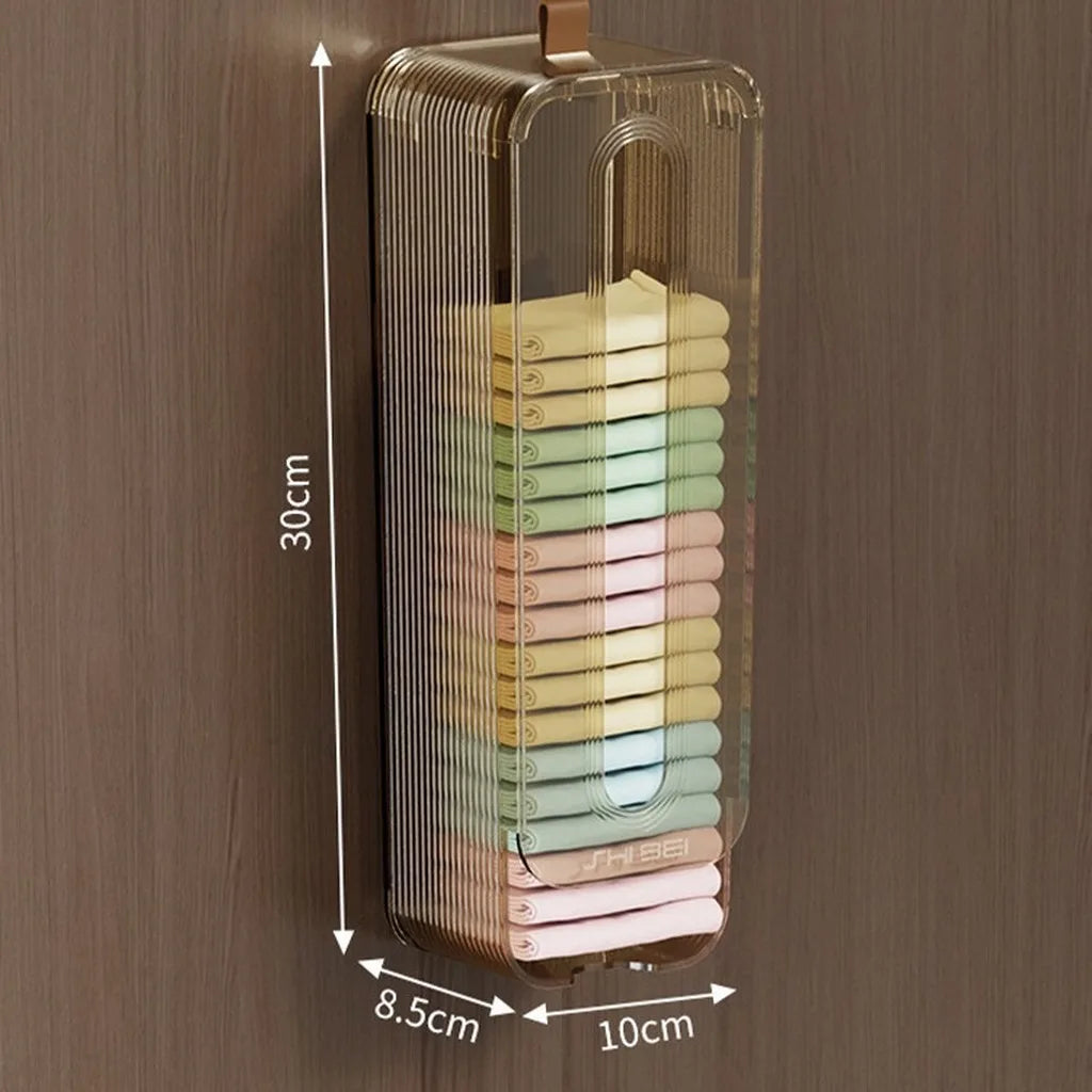 2PCS/1PC-Hanging Closet Organizer for Underwear Socks Panties Space Saving Storage Container Oasis Select Transparent Brown