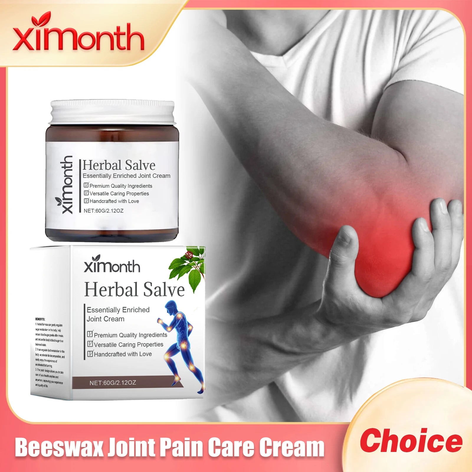 Ximonth Beeswax Joint Pain Care Cream Soothing Painness Reduce Arthritis Damaged Relief Leg Swelling Body Bone Treatment Creams Oasis Select
