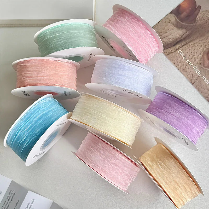 Double-sided Snow Gauze With Wavy Edges Ruffled Snow Gauze For DIY Handmade Gift Boxes, Flower Packaging Headwear Oasis Select