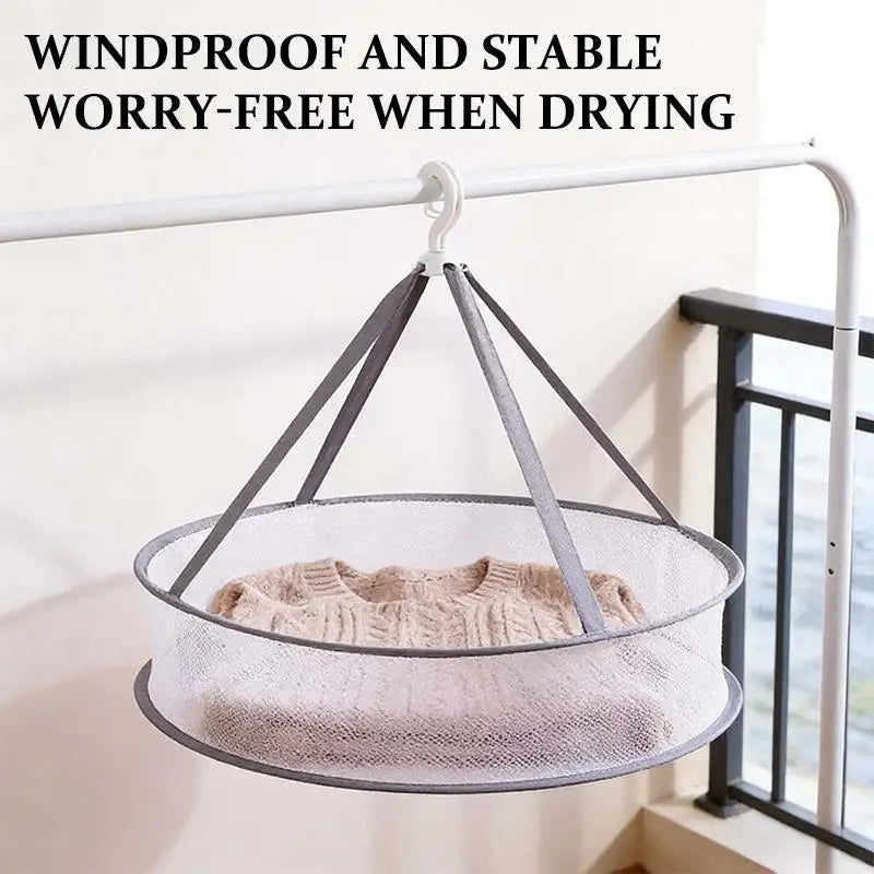 1/2 Layer Home Foldable Mesh Clothes Basket Clothes Net Sweater Anti Deformation Flat Clothes Basket Socks Underwear Tool Oasis Select