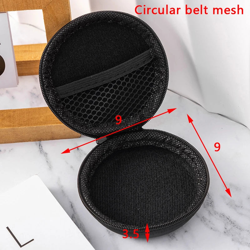 Artificial Leather Earphone Charger Case Data Cable U Disk Organizer Portable Mini 3C Hard Shell Digital Gadgets Storage Bag Oasis Select 9x9x3.5