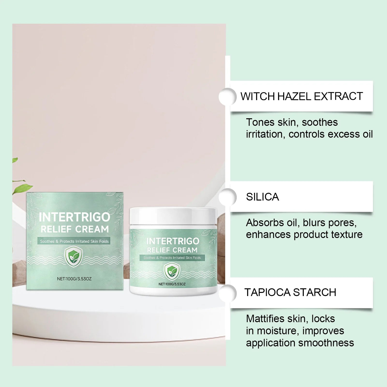 Skin Fold Soothing Cream Intertrigo Relief Helps Support Skin Comfort Moisture Friction Protection Fast-Drying Non-Greasy Smooth Oasis Select