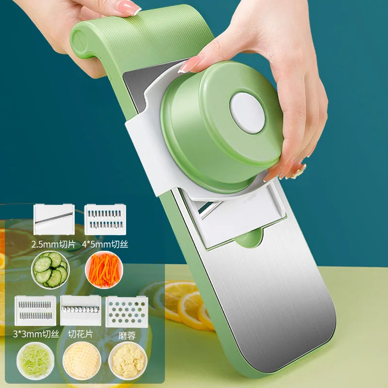 Multifunctional Kitchen Vegetable Cutter Dicing Shredding Artifact Household Hand Guard Stainless Steel Potato Slicer Grater Oasis Select