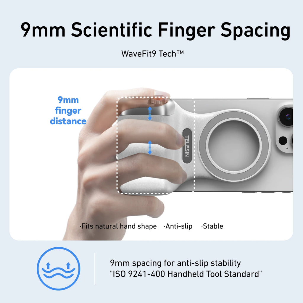TELESIN Magnetic Phone Camera Grip with Bluetooth Remote & Fill Light