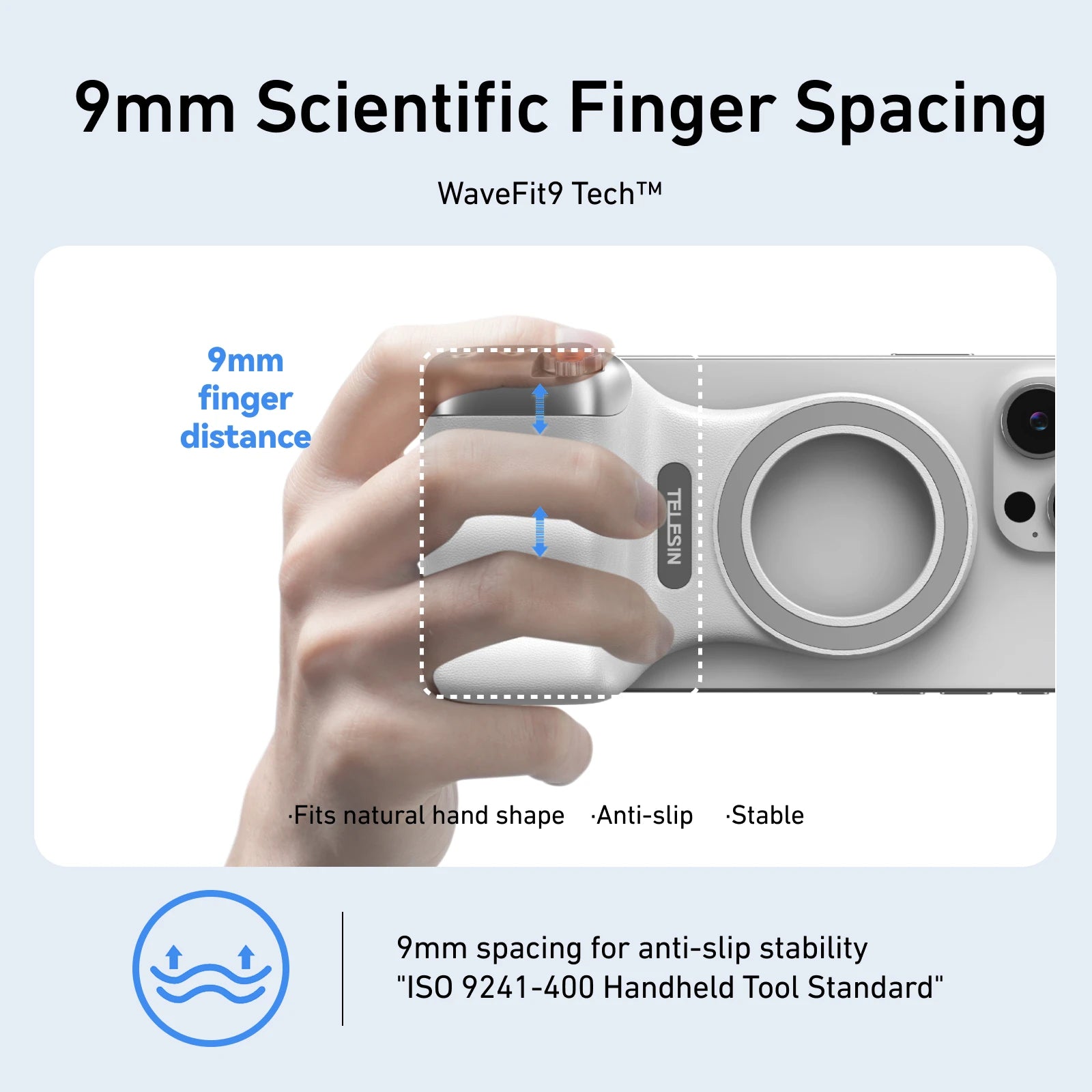 TELESIN Magnetic Phone Camera Grip with Bluetooth Remote & Fill Light