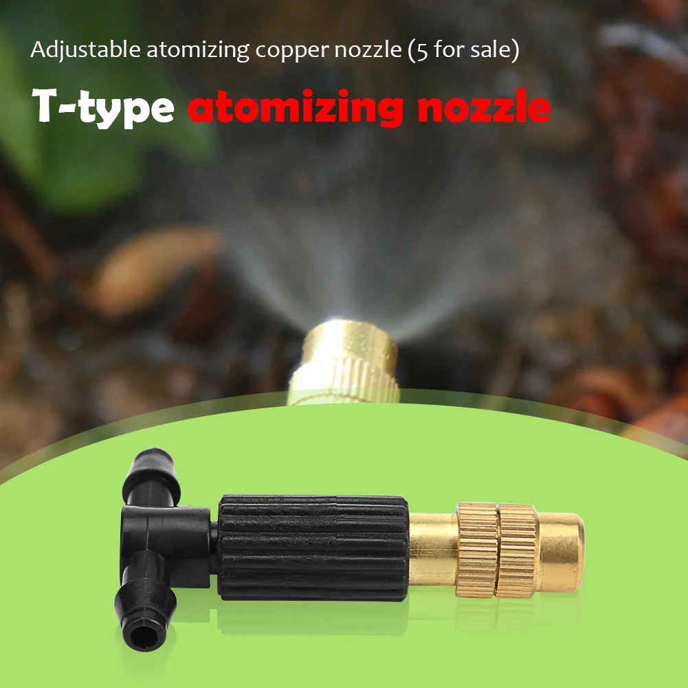 50-5pcs Adjustable Copper Atomizing Nozzle Garden Plants Sprinkler Mist Nozzle Atomizer Fogging Cooling Automatic Watering Syste Oasis Select