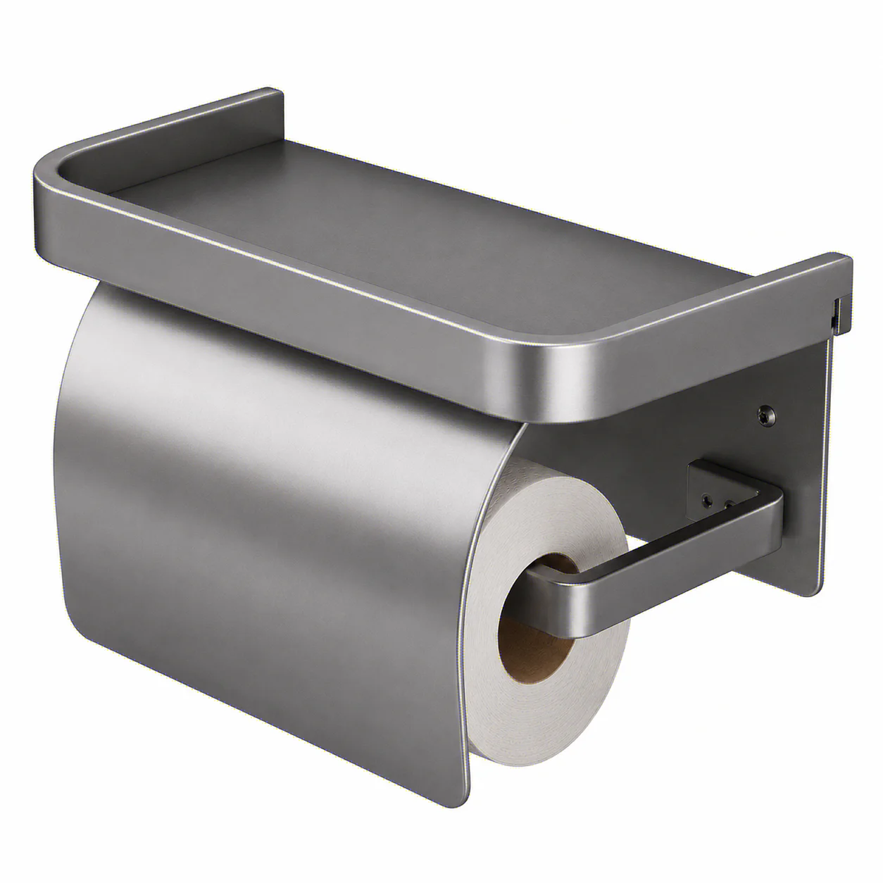 Self Adhesive Toilet Paper Roll Holder with Storage Rack Perforated Installation Tissue Holder Toilet Paper Holder Oasis Select