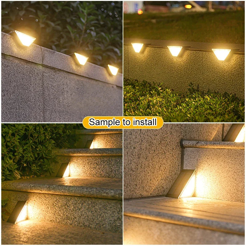 Solar LED Outdoor Step Lights IP65 Waterproof 2-Pack