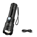 High Strong Power Led Flashlights 2000LM Tactical Torch with Display Light Rechargeable Camping Fishing Emergency Zoom Lantern Oasis Select P50 ZOOM