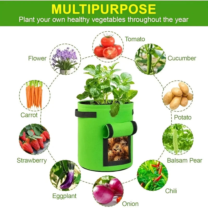1PC Felt Potato Planting Bag Large Diameter Vegetable Plant Seedling Bag Non-Woven Felt Potato Growing Bucket Oasis Select