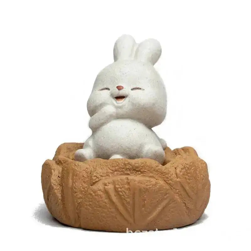 Rabbit Cabbage Tea Pet Sitting Wealth Tea Play Tea Tray Ornament Small Sculpture Tea Play Accessories Чаепитие Oasis Select And Making Money
