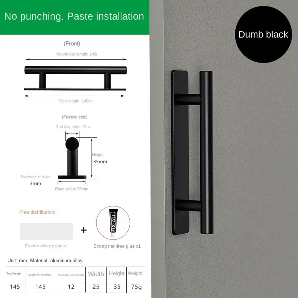 Aluminium Alloy Self-Adhesive Sliding Door Handle – No Drill