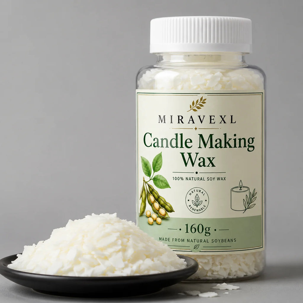 MIRAVEXL Soy Candle Wax 160g or Pearl Powder, DIY Wax Flakes and Shimmer Pigment for Candle Making, Wax Melts Home Crafts Supply Oasis Select