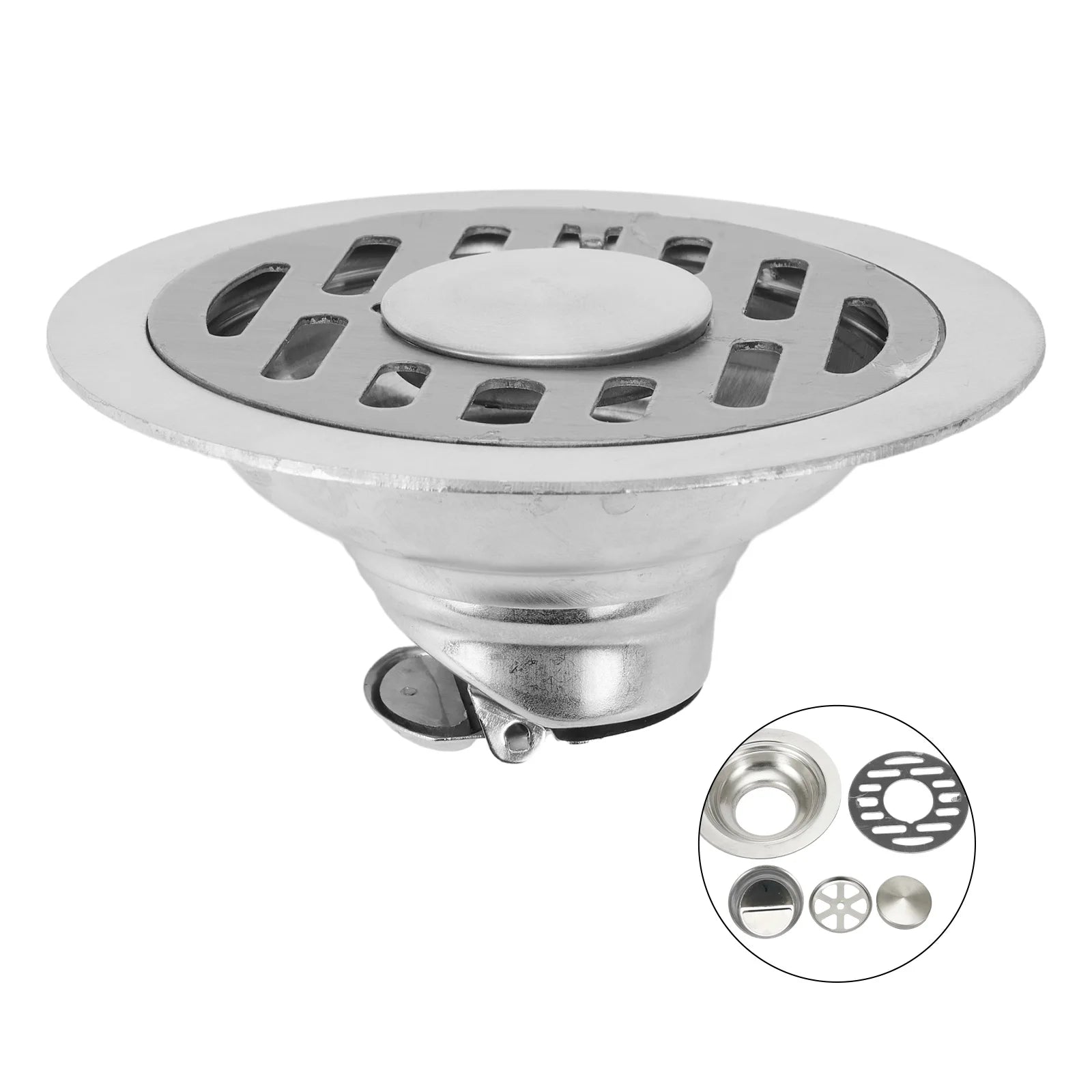Stainless Steel Floor Drains Anti-odor Drainer Shower Strainer Cover 10cm Deodorant For Kitchen Hotel Bathroom Oasis Select