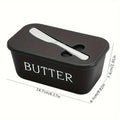 1pcs Butter Container Box with Knife Simple Restaurant Sealed Storage Box Knife Butter Slicer Tableware Oasis Select black