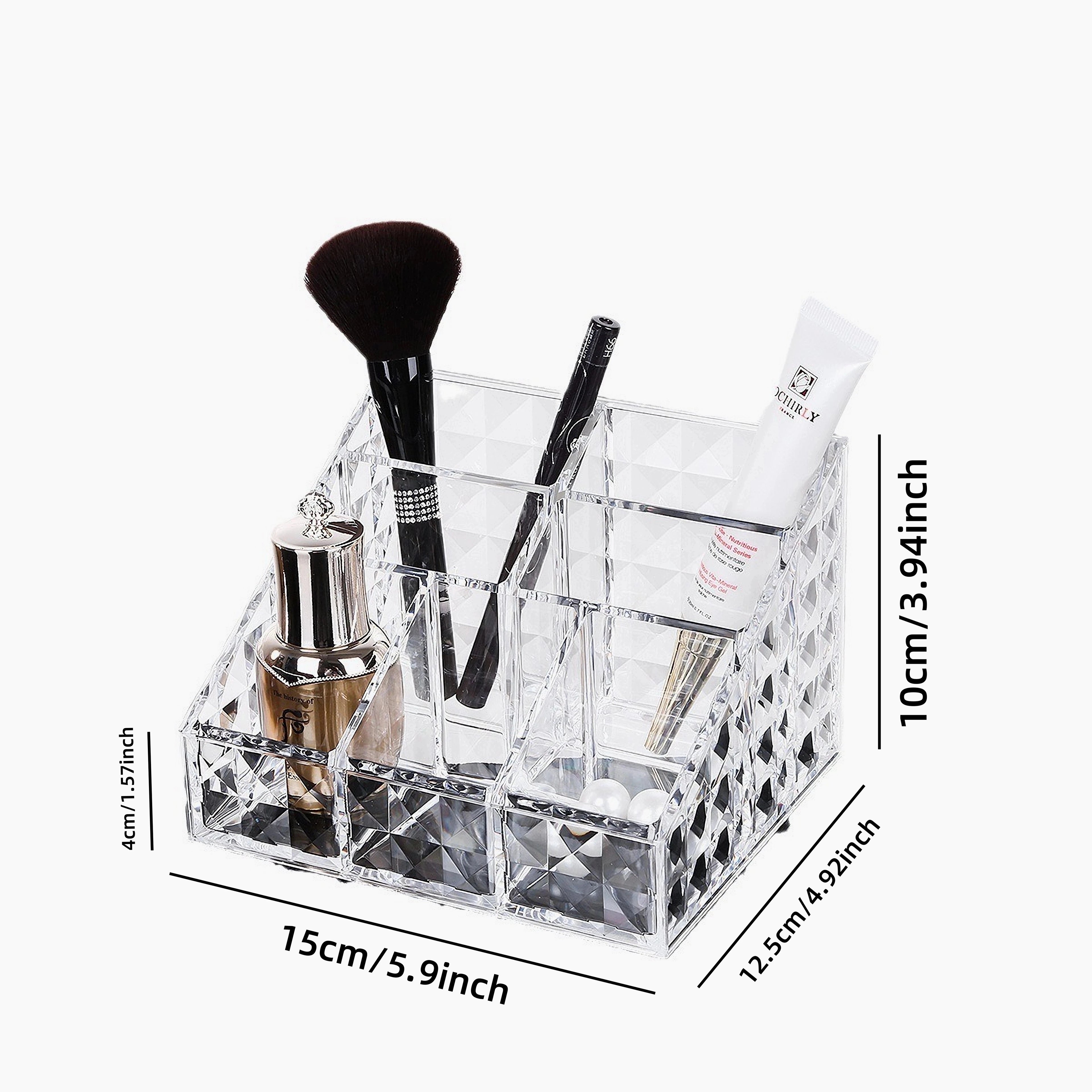 1pc Desktop organiser box, acrylic cosmetic organiser box, lipstick, makeup brush and skincare organiser box Oasis Select