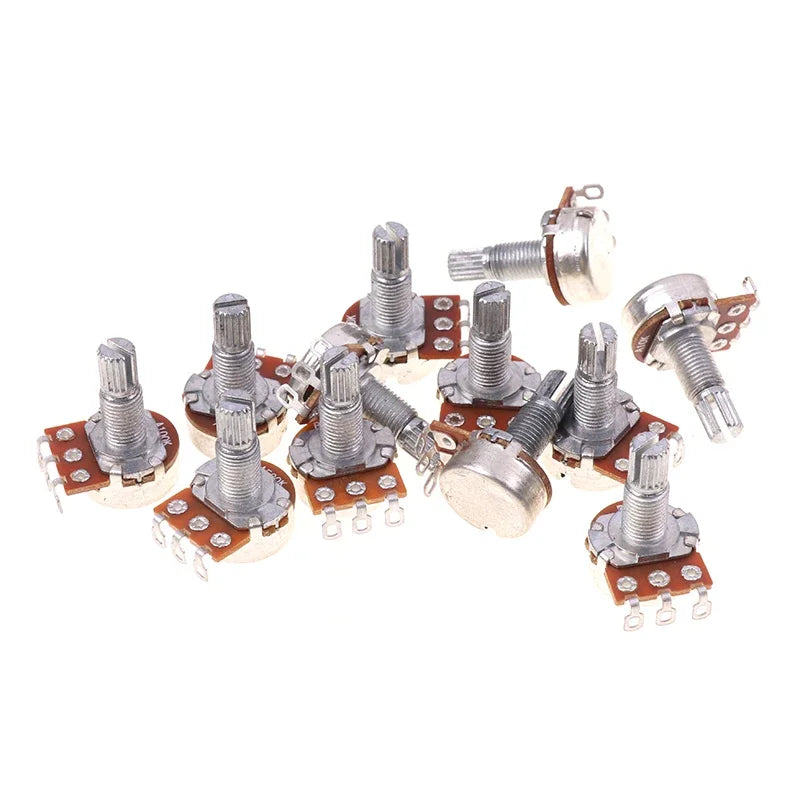 A500K B500K A250K B250K A50K B50K A25K B25K Potentiometer Splined Small Pot Electric Guitar Bass Effect Amp Tone Volume18mm Oasis Select