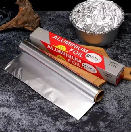 Tin Foil Food Grade Aluminum Foil Air Fryer Specialized Tin Foil Household Oven Baking and Grilling Tin Oasis Select 20mX30cm