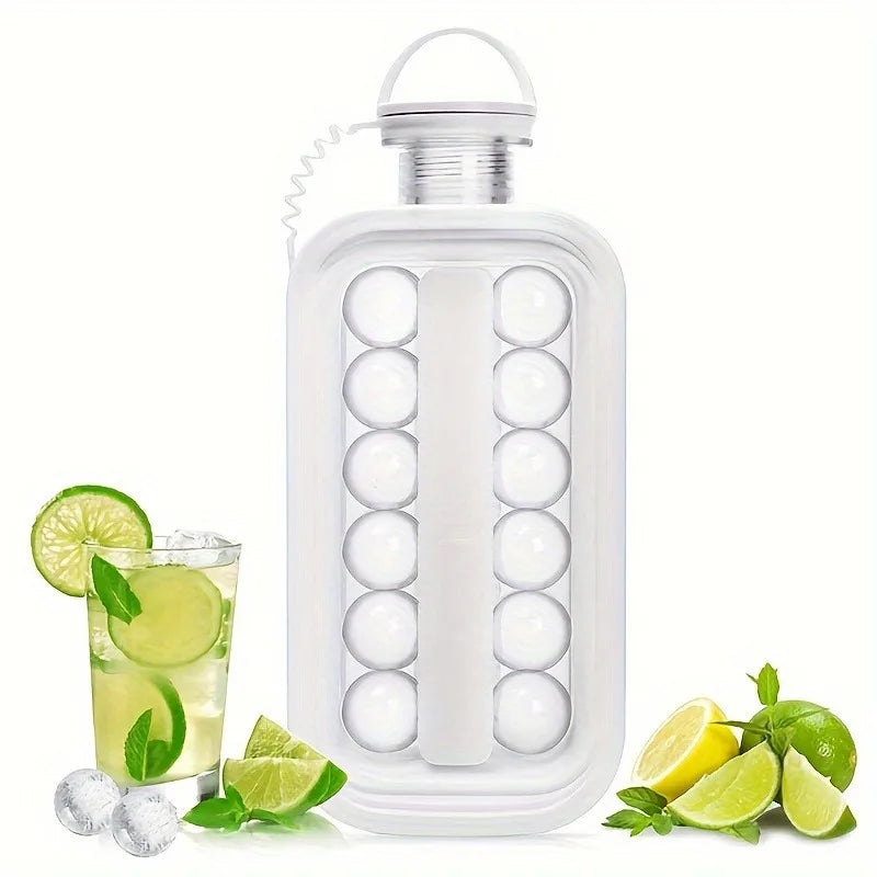 Portable Ice Tray - Large Capacity Bucket Mold and Refrigerator Accessory with Compressible Design for Easy Storage Oasis Select Brown