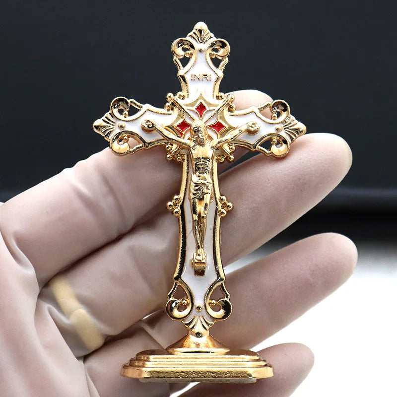 Home and Office Desktop Metal Decorations, Car Carvings, Creative Handicrafts, Ornaments and Ornaments Oasis Select Golden White 8cm shown in picture