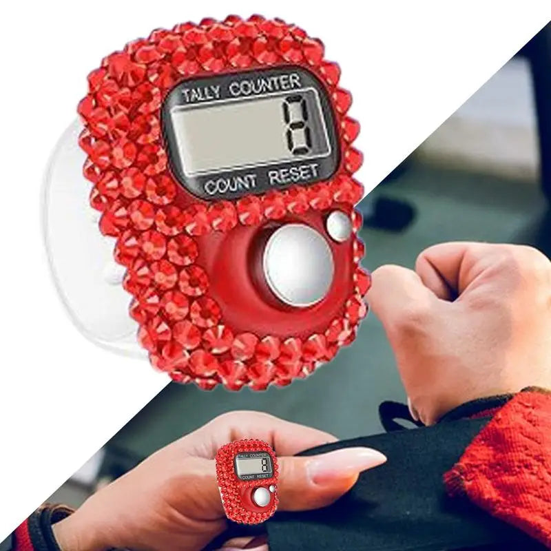 Finger Counter Clicker LCD Digital Display Finger Counter Resettable Lap Record Ring Manual Knitting Row Tally Ring For Golfer Oasis Select