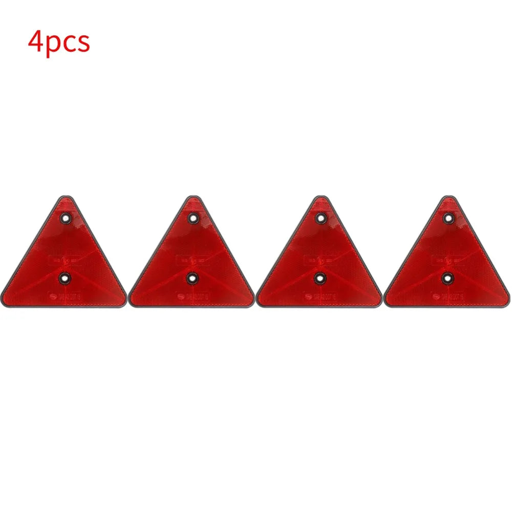 Red Triangle Reflectors Rear Reflectors Safety Warning For Trailer Bike Motorcycle Truck Boat Car Accessories Oasis Select 4pcs