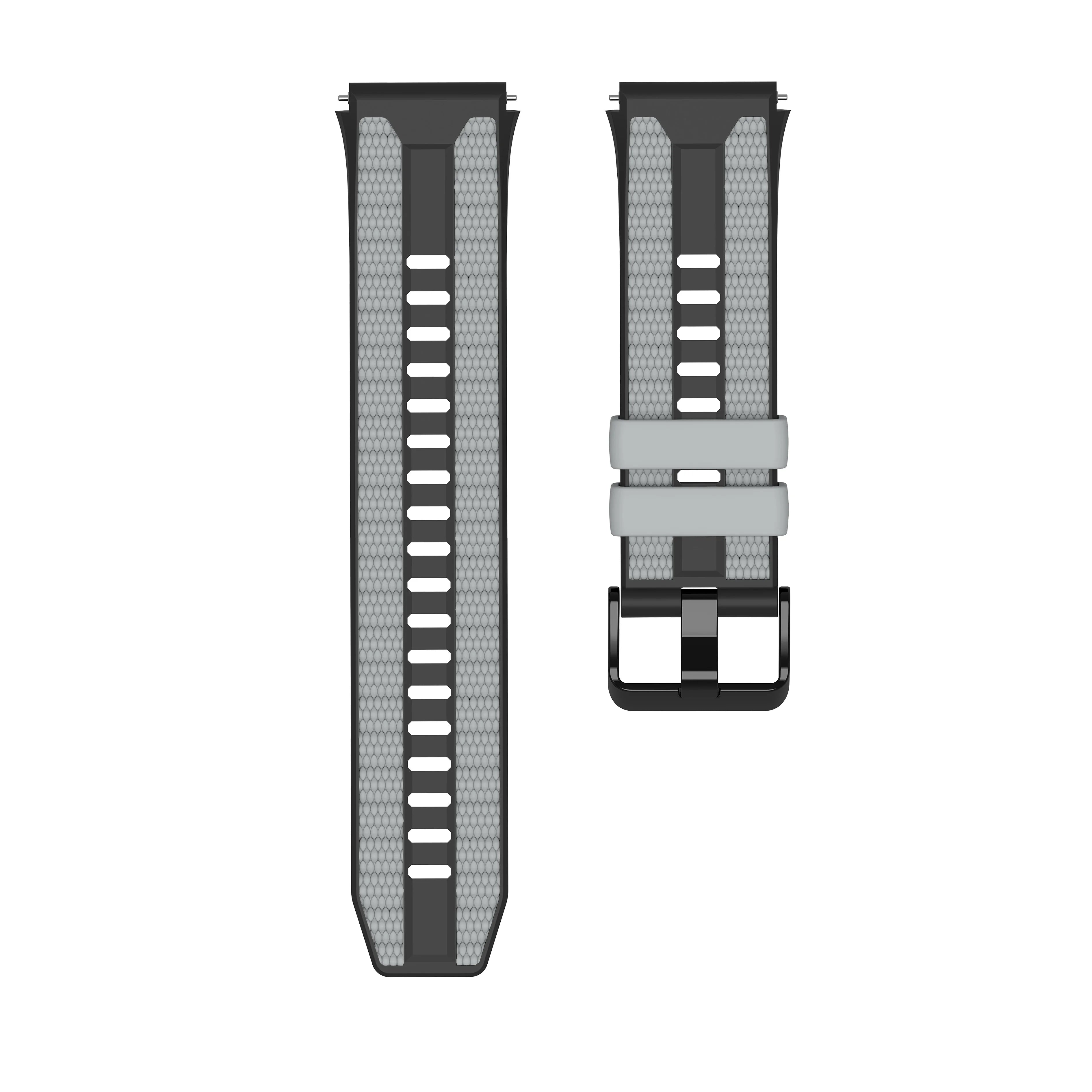 22mm Silicone Watch Band for Huawei Watch GT 6 5 4 – Unisex Silicone Watch Band Oasis Select Black Grey 22mm