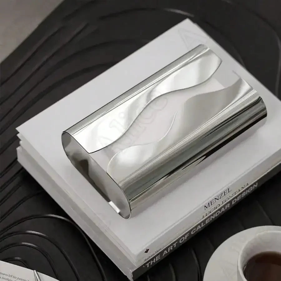 Nordic Stainless Tissue Case Mirror Napkin Holder Silvery Napkin Box Desktop Tissue Box Table Decoration Kitchen Accessories Oasis Select Silvery