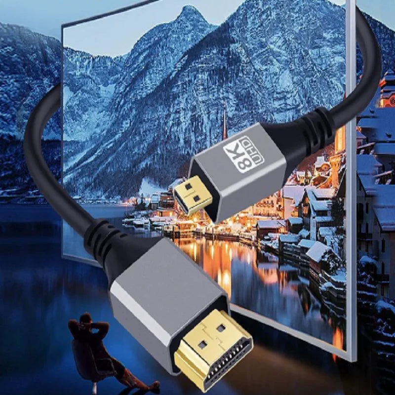 Micro HDMI 8K Cable Micro To HDTV HDMI-compatible Cable Cord For GoPro Raspberry Pi 4 Retroid Sony Camera pc TV Video Cable Oasis Select