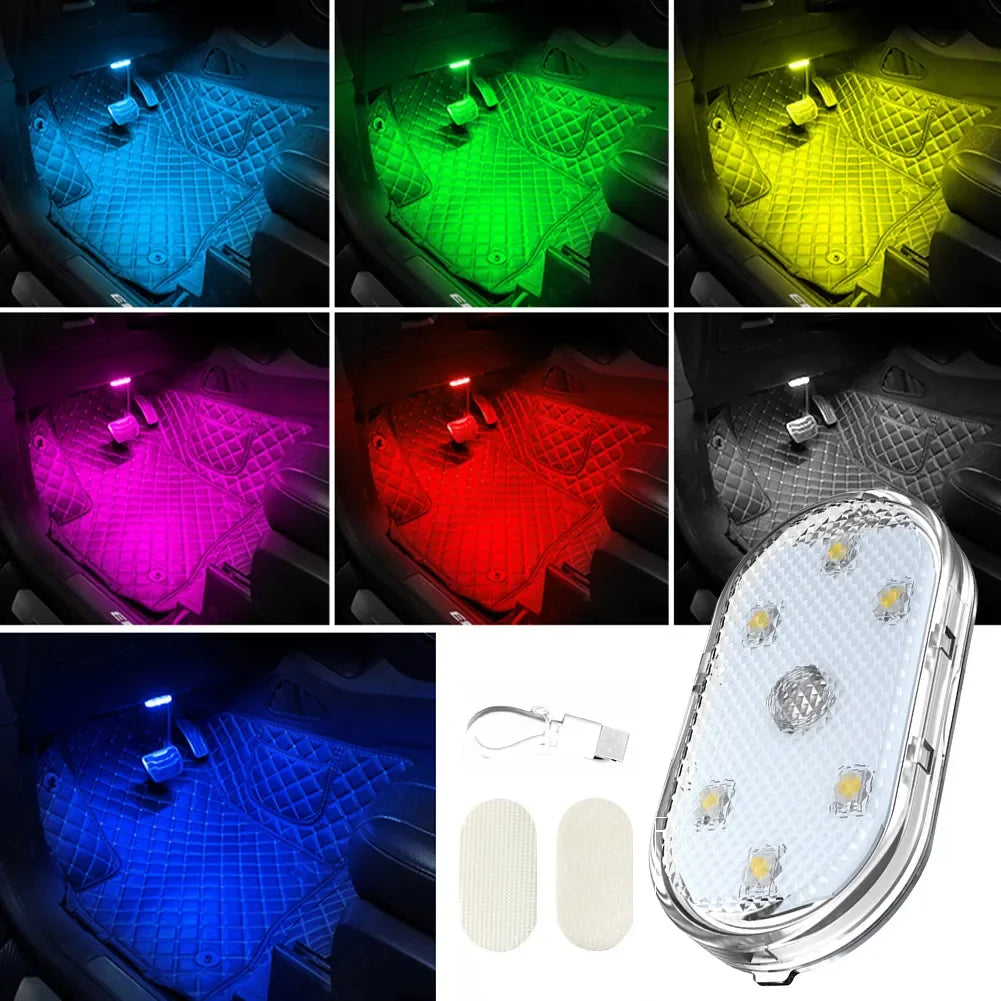 1/2pcs LED Touch Light Hand Car Roof Ceiling Lamp Indoor Car Lighting Night Reading Light Reading Lamp Car Interior Lights Oasis Select 7 color