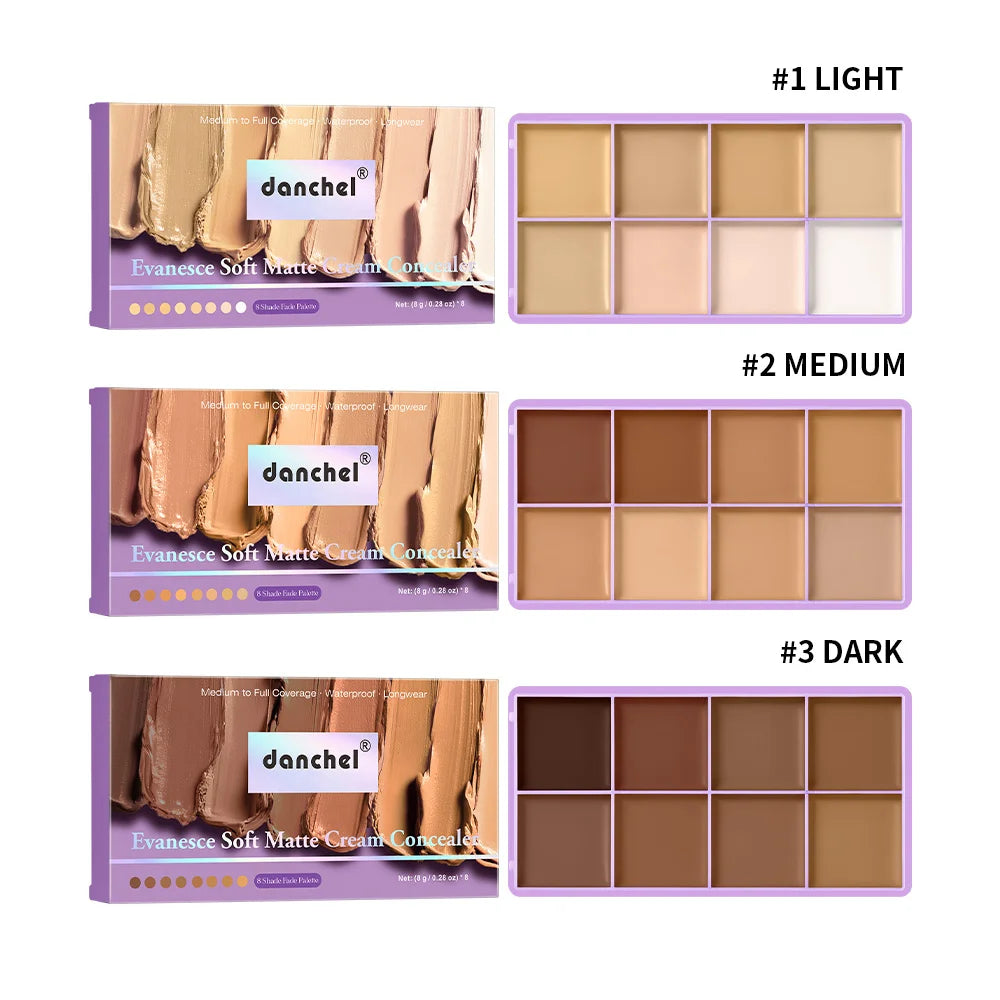 8 Shade Cream Concealer Palette Waterproof Full Coverage Multi-Function Cream Blemishes & Cover Long-Lasting Korean Makeup Oasis Select 3 Colors