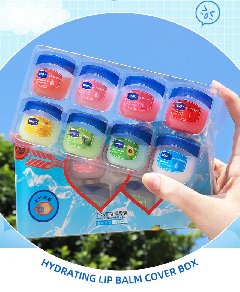 LAIKOU Natural Lip Mask & Balm Set – Moisturizing Lip Care Kit Lip Balm Gift Set Oasis Select 8 color box set