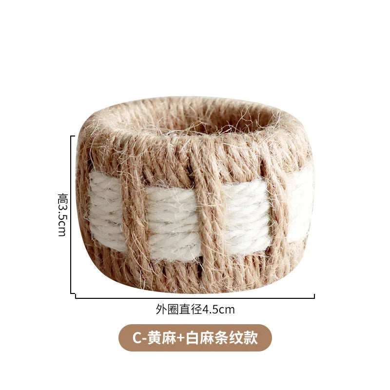 Hand Woven Linen Napkin Ring | Wedding & Holiday Table Décor