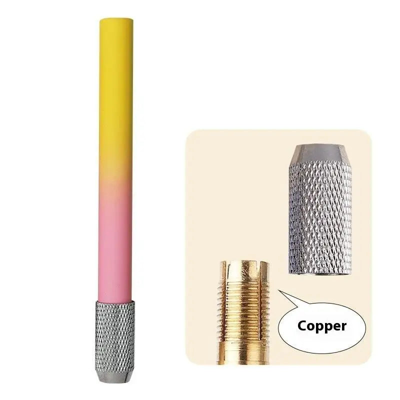1Pcs Writing Metal Color Rod Adjustable Single Head Pencil Extender Holder Sketch School Painting Art Write Tool Oasis Select Yellow