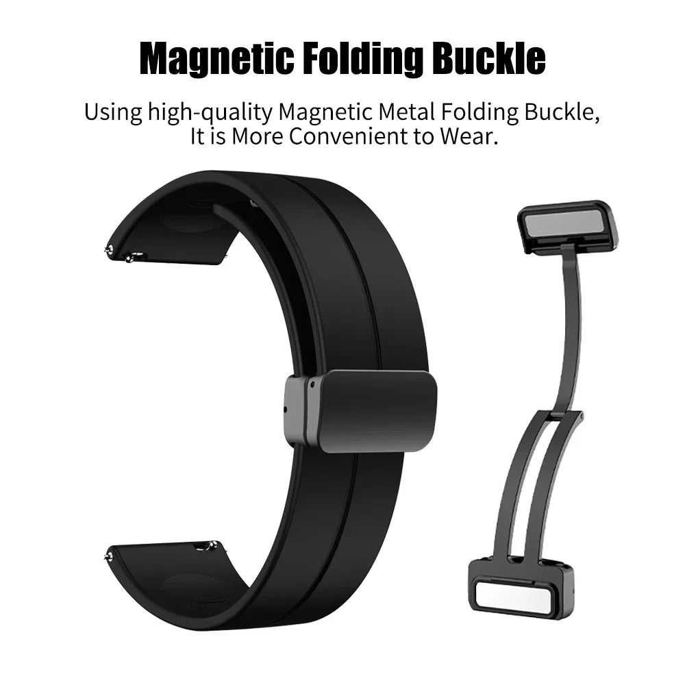 20mm Magnetic Silicone Band for Samsung Galaxy Watch 7/6/5/4 Smartwatch Band Oasis Select