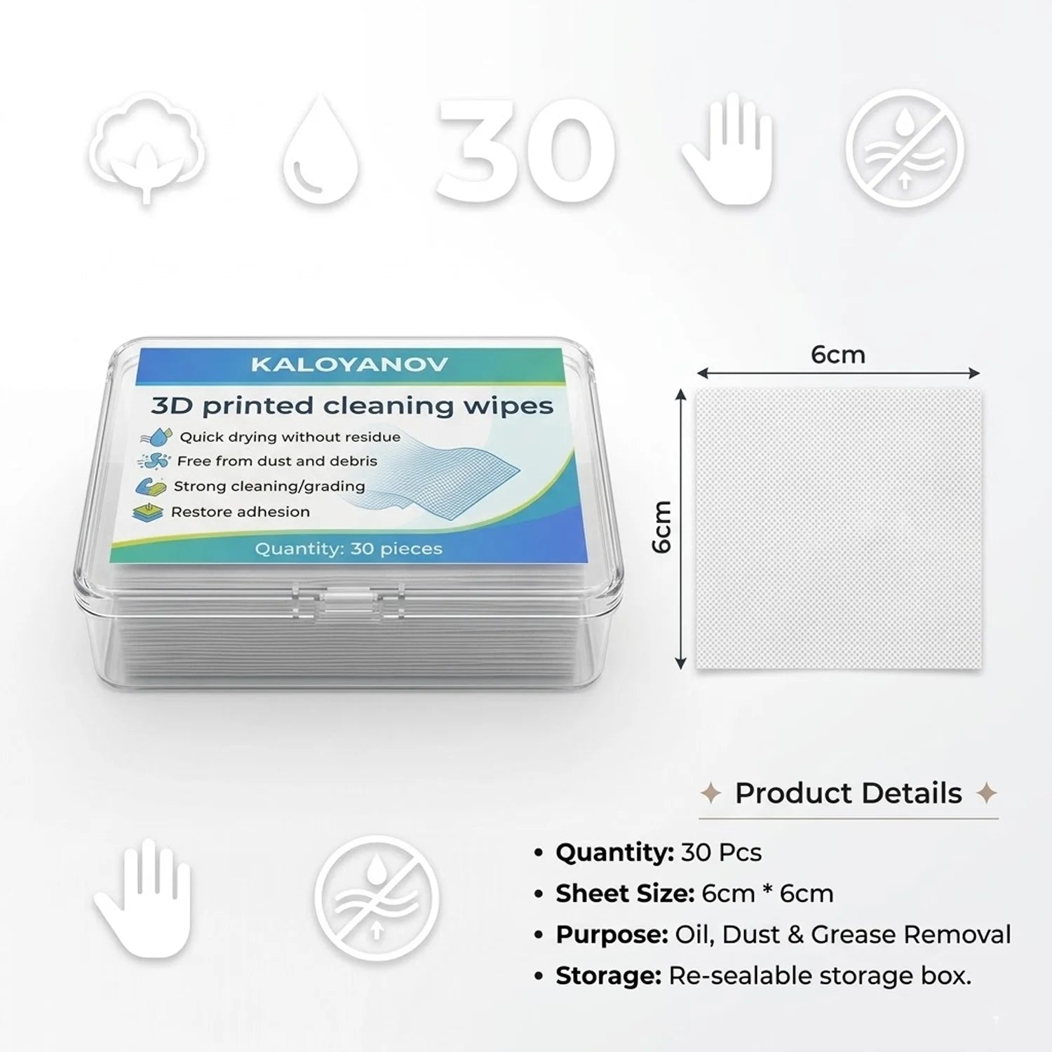 3D Printer Bed Cleaning Wipes 30PCS + Detail Brush & Desktop Brush with Dustpan – Quick-Drying Lint-Free FDM/SLA Surface Cleaner Oasis Select