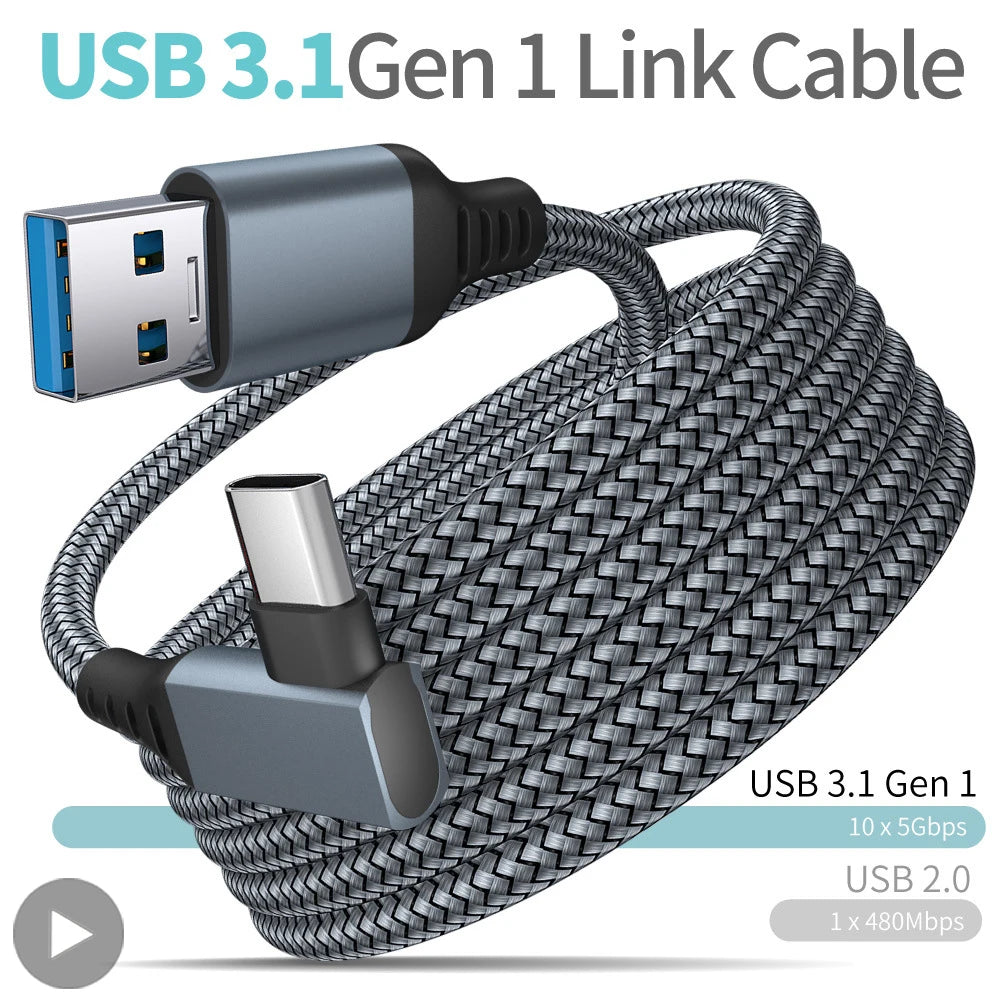 USB-A to USB-C VR Link Cable 5M for Meta Quest 2 | 5Gbps