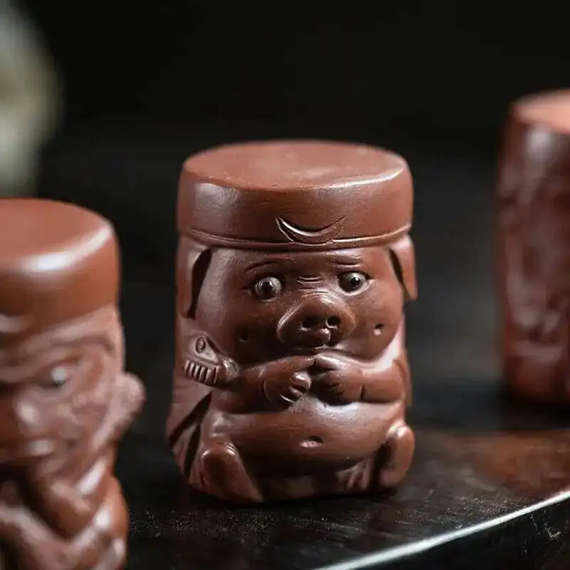 Tea Pet Monkey Figurine Tang Monk Pig Sculpture Teapot Lid Drag Raise Master Tea Play Чайные Украшения Oasis Select Pig Bajie