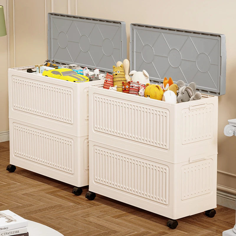 50/60/70cm (Multiple Sizes) Foldable Large capacity Toy Storage Bin with Wheels for Living Room Bedroom bathrom Oasis Select