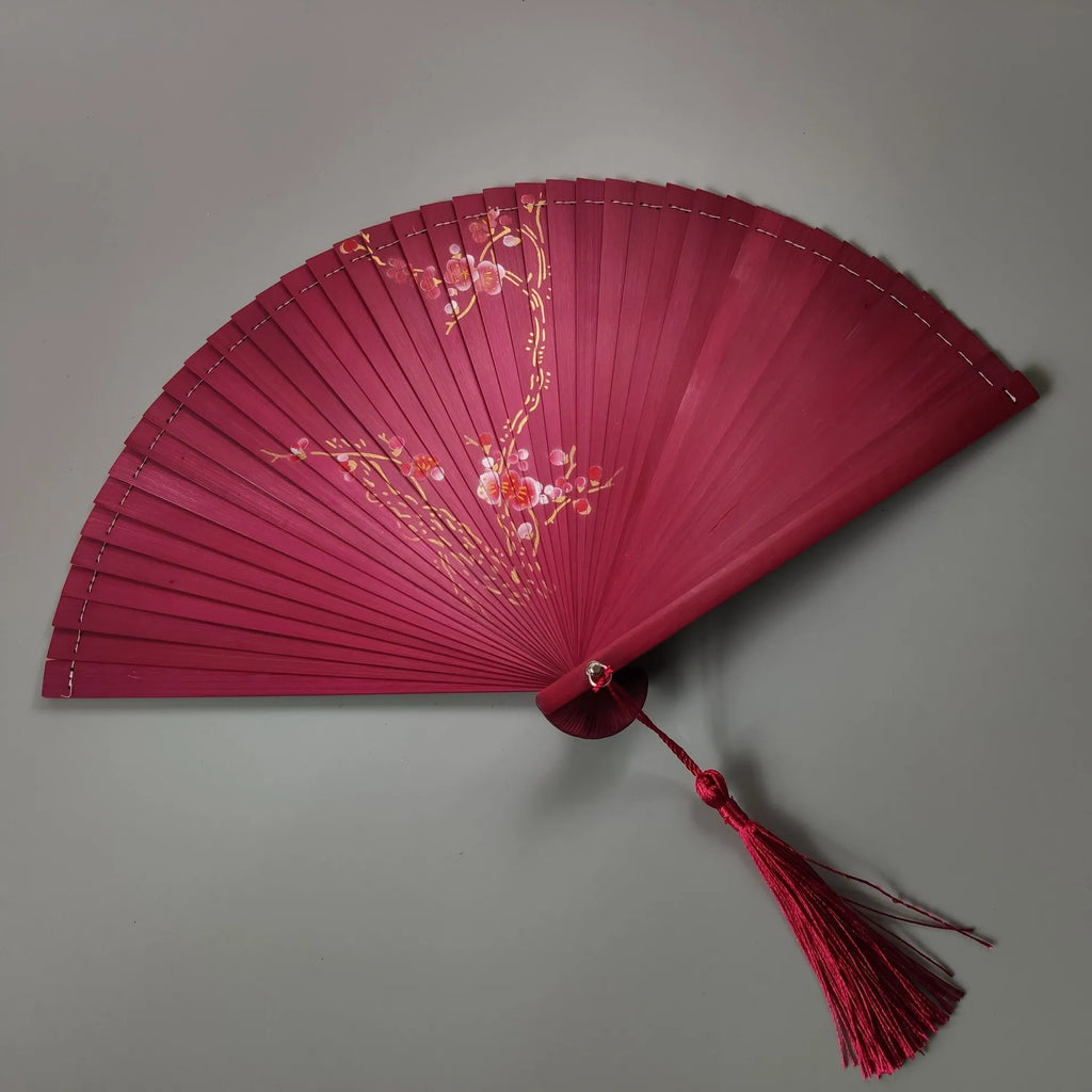 All bamboo spray painting fan high-end fine painting dance fan hollow carving folding fan Oasis Select 3