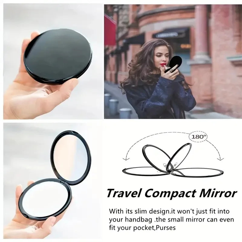 50X Portable Makeup Mirror Travel Magnifying Double-sided Folding Vanity Mirror High Definition Glass Portable Pocket Mirror Oasis Select