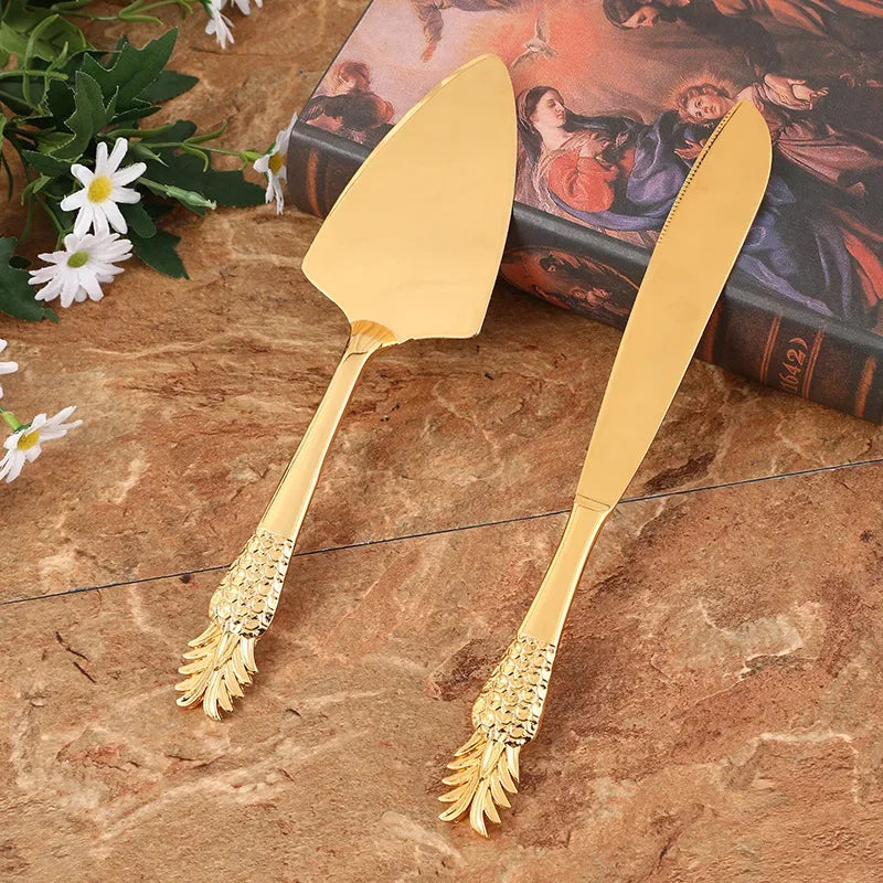 2Pcs Wedding Cake Knife and Shovel Pizza Bread Knife Wedding Supplies Cake Knife Triangle Bread Shovel Baking Tools Oasis Select Style 5