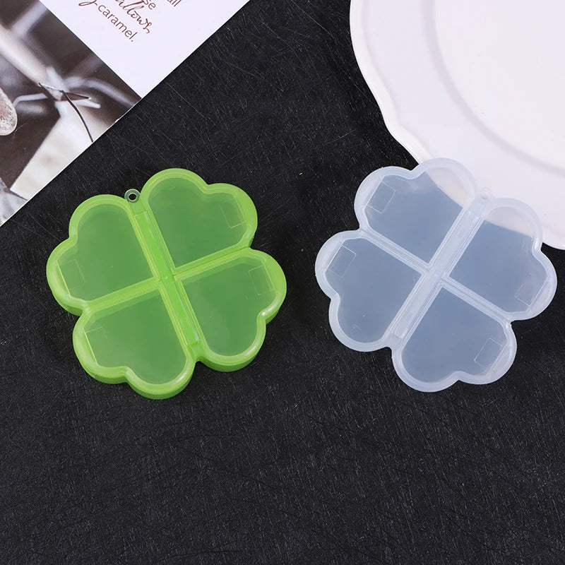 Four-Leaf Clover 4-Grid Portable Pill Organizer Box Pill Organizer Box Oasis Select