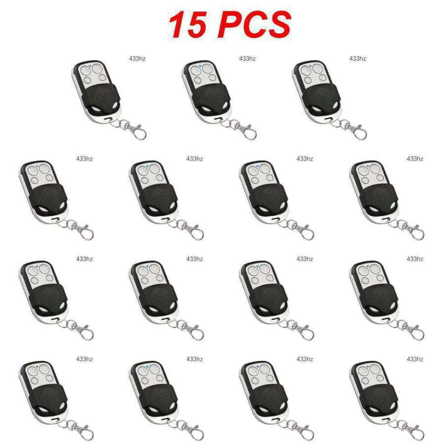 Remote Control 433MHz Car Key Garage Door Gate Opener Remote Control Duplicator Clone Cloning Code 4-Button Transmitter Oasis Select 15PCS ABCD